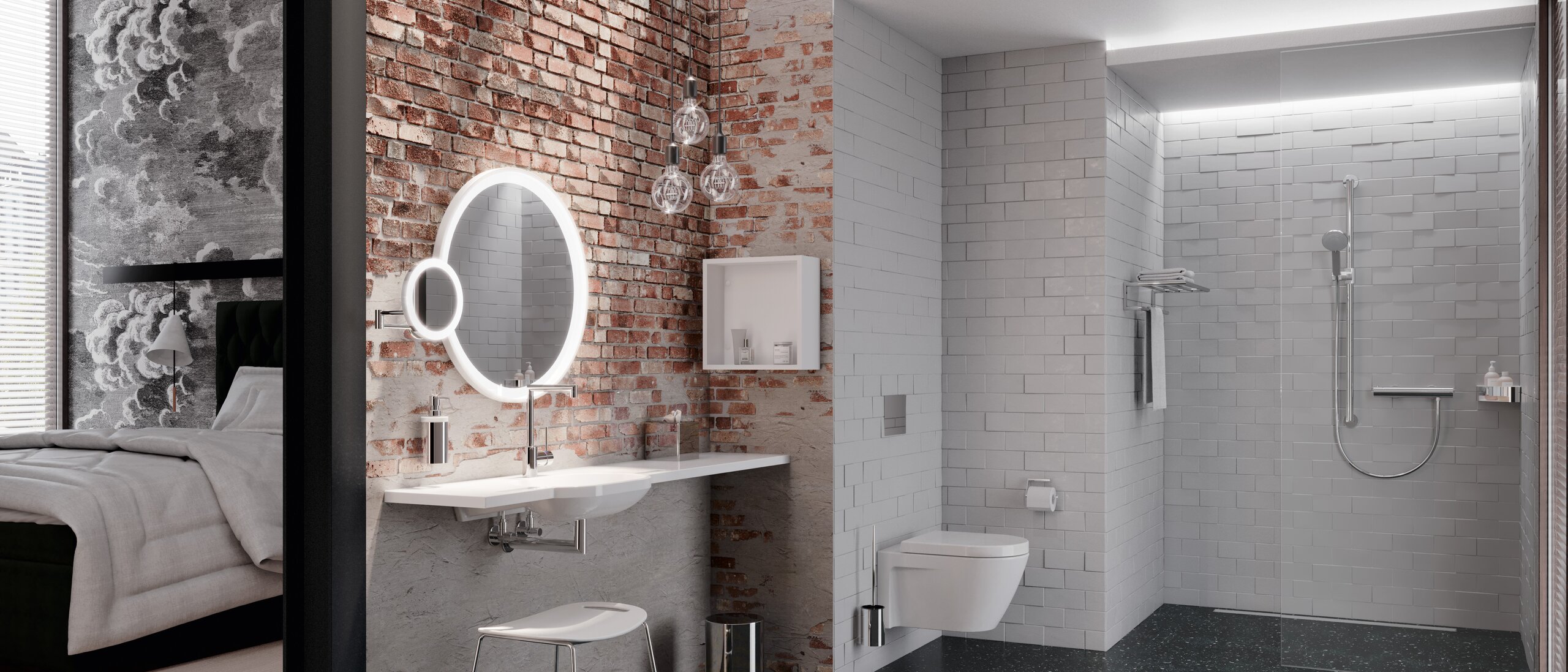 HEWI hotel bathroom with universal products Universal products from HEWI in Hotel