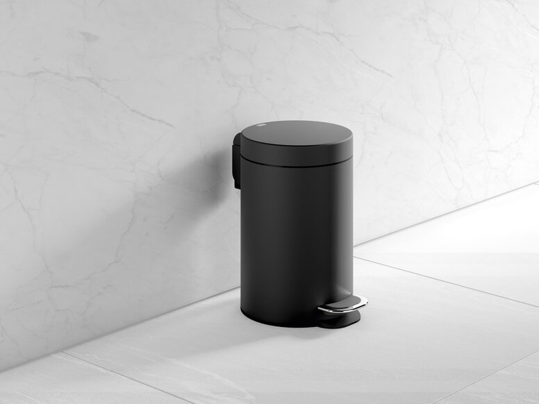 HEWI step bin in black Hotel step bucket in the colour black