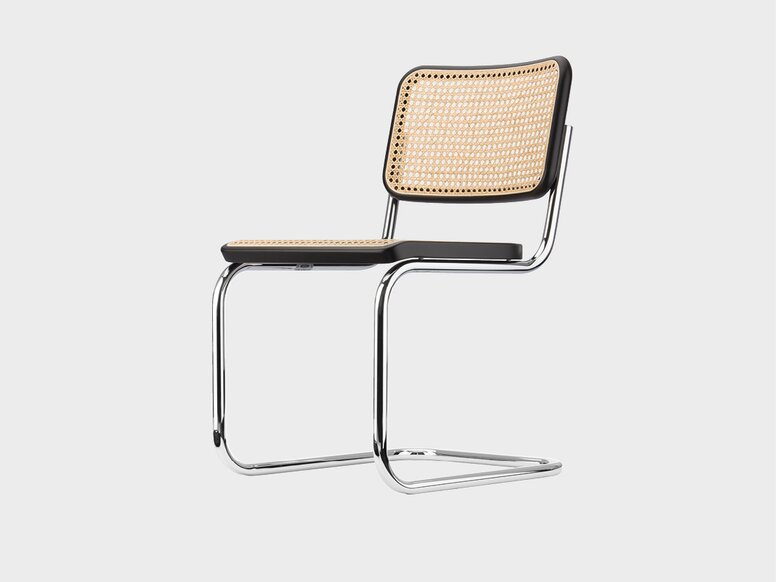 Design Original Thonet Thonet chair with chrome-plated frame, woven seat and backrest