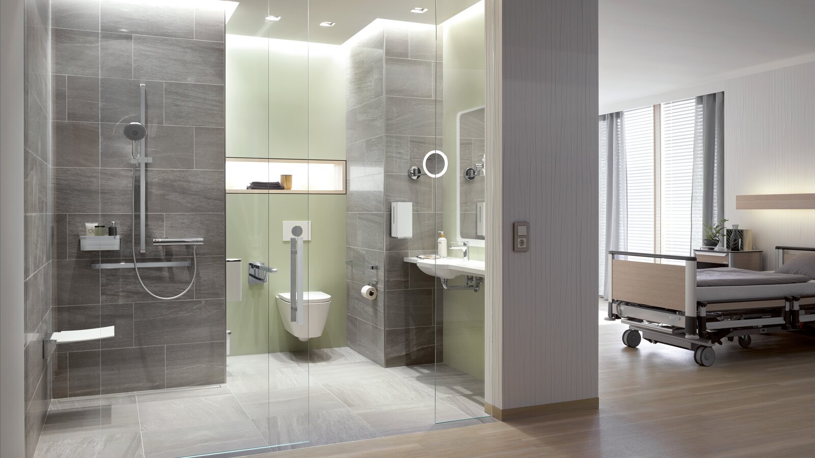 HEWI bathroom in System 800 Bathrooms in care facilities