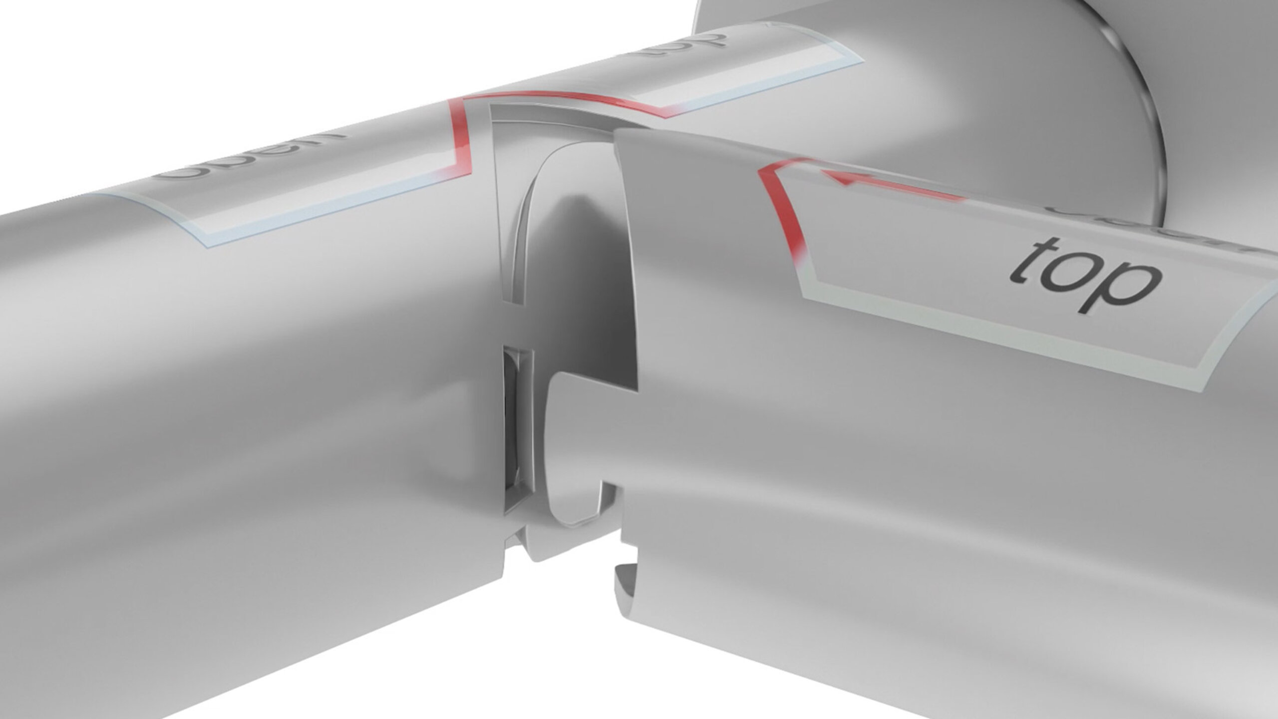 HEWI System 900 Innowacyjne wtykowe połączenie zatrzaskowe Połączenie dwóch poręczy prysznicowych